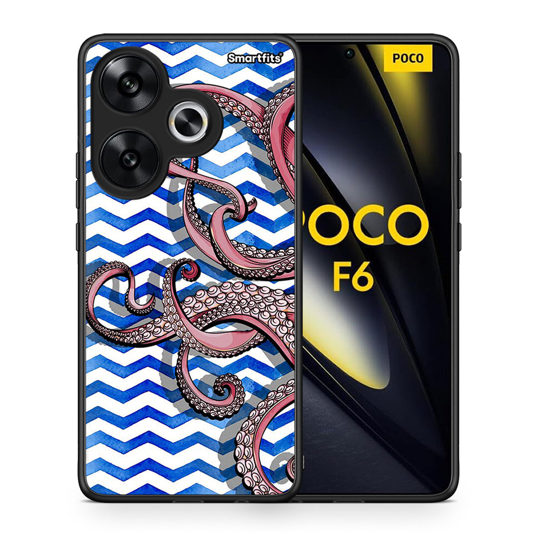 Θήκη Xiaomi Poco F6 Chevron Devilfish από τη Smartfits με σχέδιο στο πίσω μέρος και μαύρο περίβλημα | Xiaomi Poco F6 Chevron Devilfish case with colorful back and black bezels