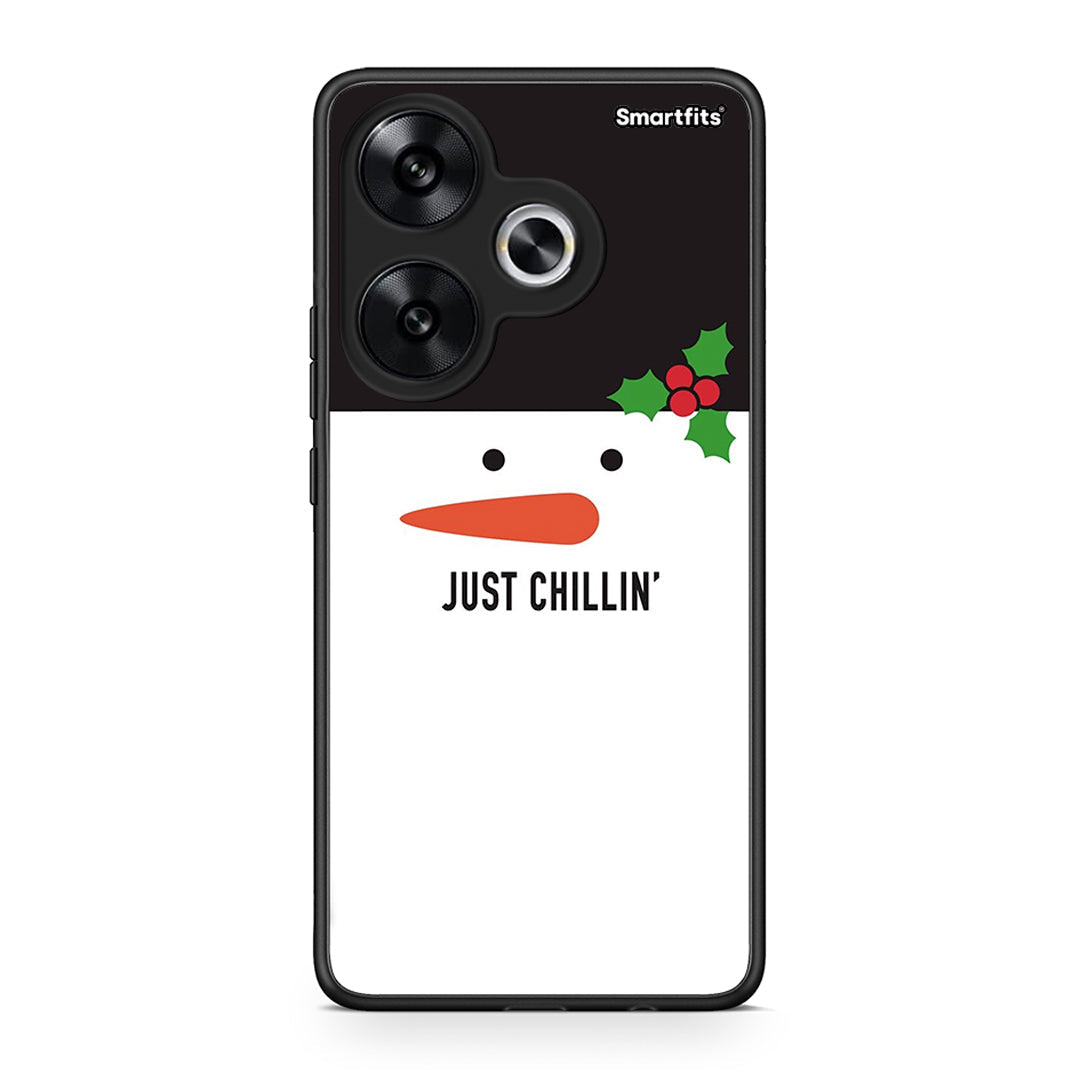 Xiaomi Poco F6 Christmas Chillin θήκη από τη Smartfits με σχέδιο στο πίσω μέρος και μαύρο περίβλημα | Smartphone case with colorful back and black bezels by Smartfits