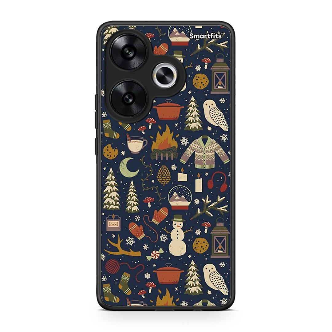 Xiaomi Poco F6 Christmas Elements θήκη από τη Smartfits με σχέδιο στο πίσω μέρος και μαύρο περίβλημα | Smartphone case with colorful back and black bezels by Smartfits
