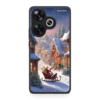 Xiaomi Poco F6 Christmas Snow θήκη από τη Smartfits με σχέδιο στο πίσω μέρος και μαύρο περίβλημα | Smartphone case with colorful back and black bezels by Smartfits