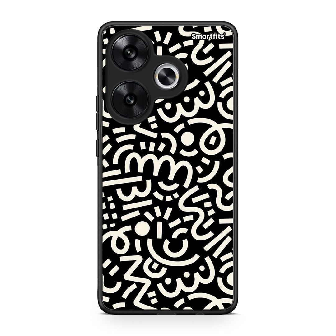 Xiaomi Poco F6 Doodle Art Θήκη από τη Smartfits με σχέδιο στο πίσω μέρος και μαύρο περίβλημα | Smartphone case with colorful back and black bezels by Smartfits