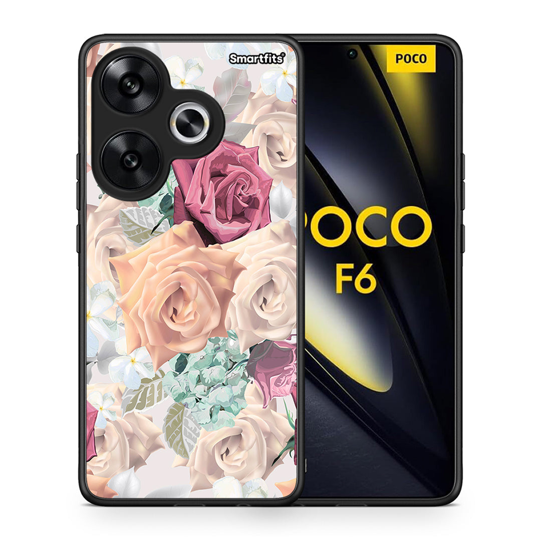 Θήκη Xiaomi Poco F6 Bouquet Floral από τη Smartfits με σχέδιο στο πίσω μέρος και μαύρο περίβλημα | Xiaomi Poco F6 Bouquet Floral case with colorful back and black bezels