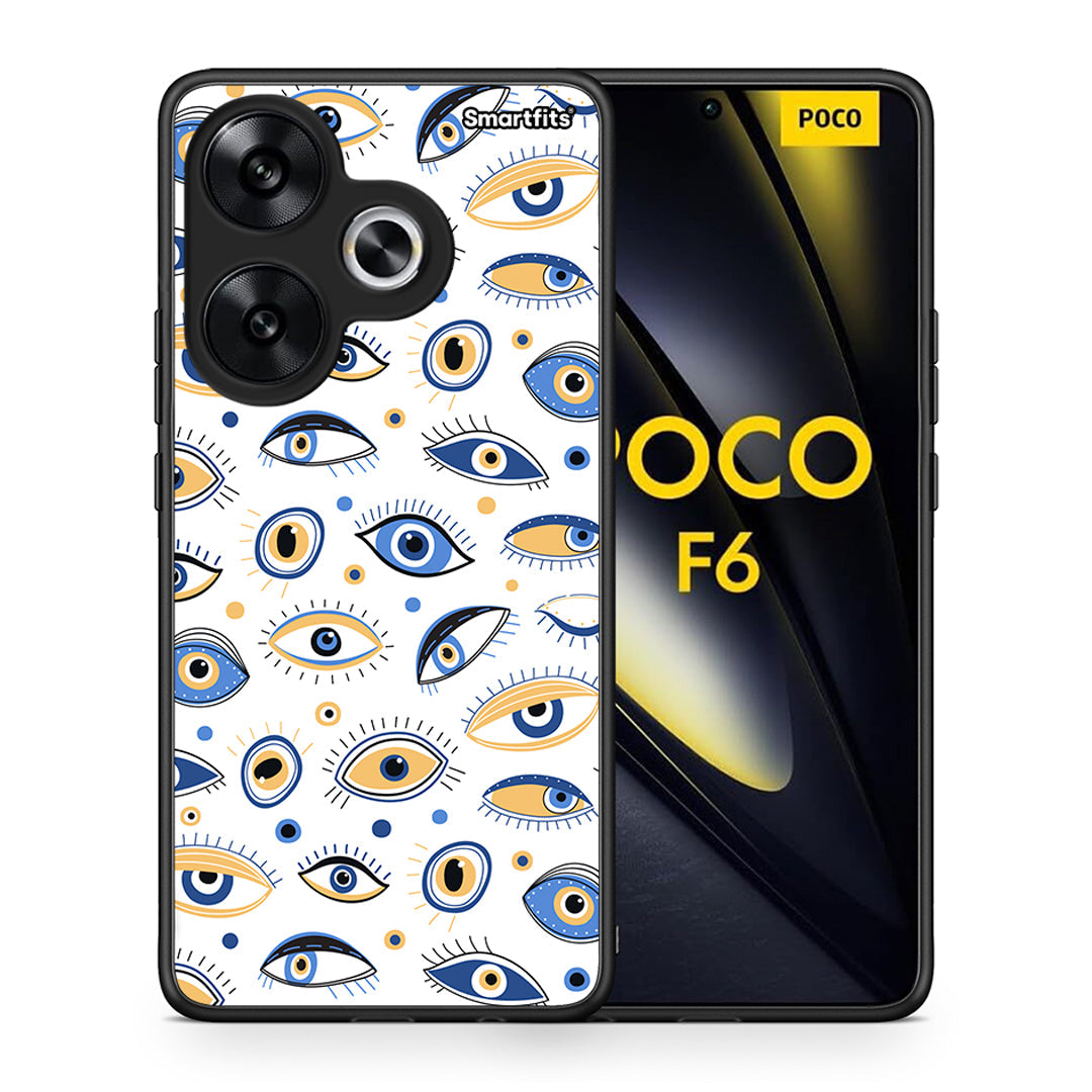 Θήκη Xiaomi Poco F6 Ftou Ftou από τη Smartfits με σχέδιο στο πίσω μέρος και μαύρο περίβλημα | Xiaomi Poco F6 Ftou Ftou case with colorful back and black bezels