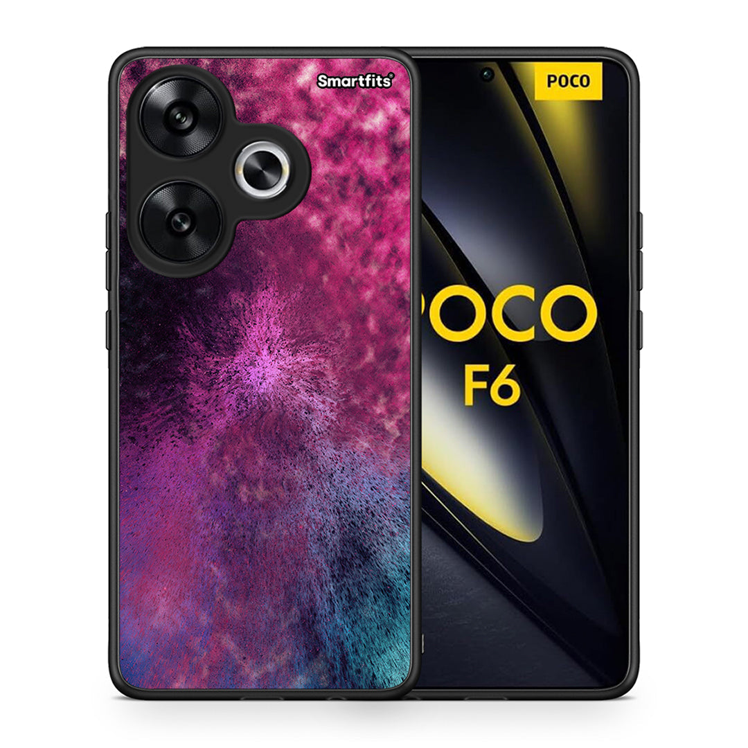 Θήκη Xiaomi Poco F6 Aurora Galaxy από τη Smartfits με σχέδιο στο πίσω μέρος και μαύρο περίβλημα | Xiaomi Poco F6 Aurora Galaxy case with colorful back and black bezels