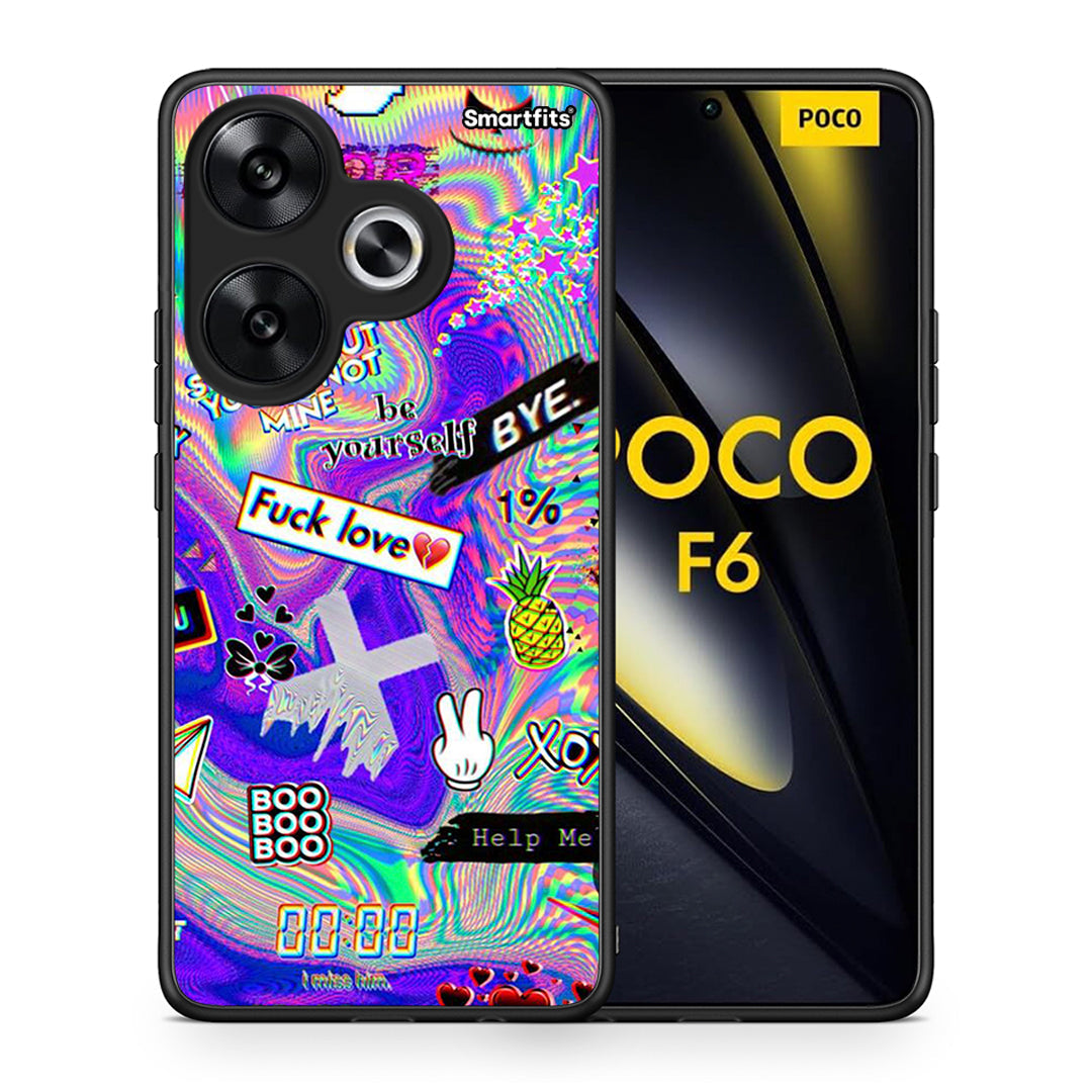 Θήκη Xiaomi Poco F6 Game Over από τη Smartfits με σχέδιο στο πίσω μέρος και μαύρο περίβλημα | Xiaomi Poco F6 Game Over case with colorful back and black bezels
