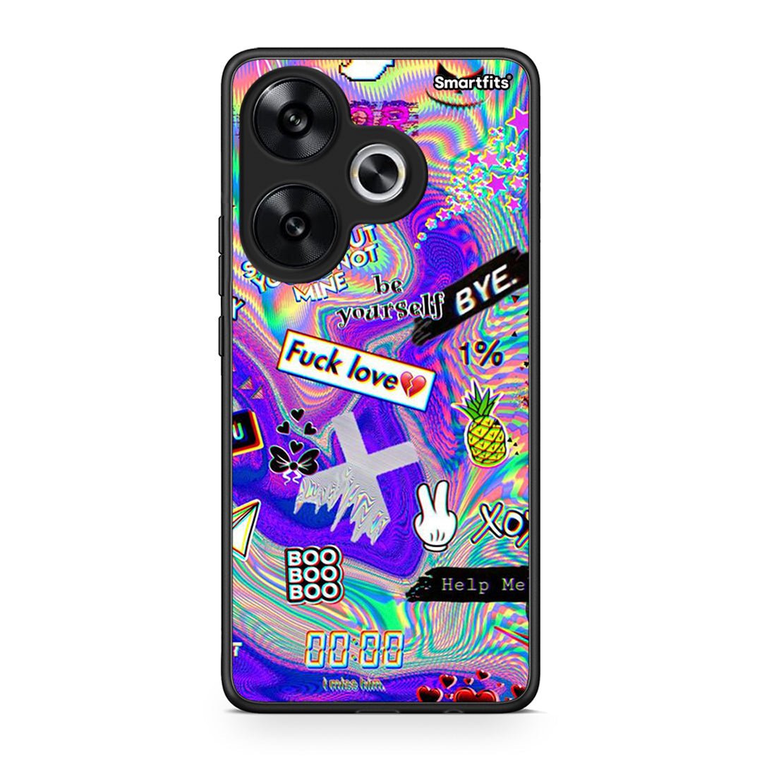 Xiaomi Poco F6 Game Over θήκη από τη Smartfits με σχέδιο στο πίσω μέρος και μαύρο περίβλημα | Smartphone case with colorful back and black bezels by Smartfits