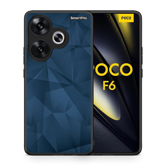 Θήκη Xiaomi Poco F6 Blue Abstract Geometric από τη Smartfits με σχέδιο στο πίσω μέρος και μαύρο περίβλημα | Xiaomi Poco F6 Blue Abstract Geometric case with colorful back and black bezels