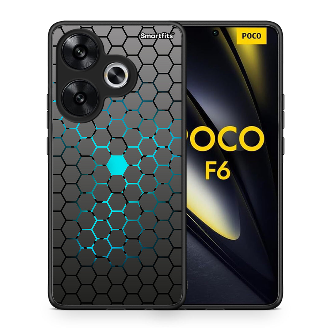 Θήκη Xiaomi Poco F6 Hexagonal Geometric από τη Smartfits με σχέδιο στο πίσω μέρος και μαύρο περίβλημα | Xiaomi Poco F6 Hexagonal Geometric case with colorful back and black bezels