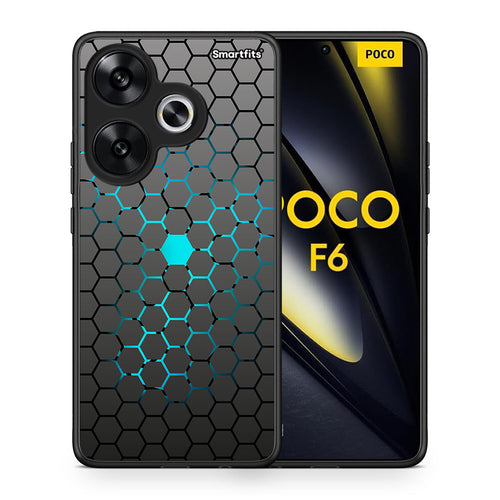 Θήκη Xiaomi Poco F6 Hexagonal Geometric από τη Smartfits με σχέδιο στο πίσω μέρος και μαύρο περίβλημα | Xiaomi Poco F6 Hexagonal Geometric case with colorful back and black bezels