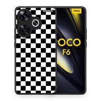 Thumbnail for Θήκη Xiaomi Poco F6 Squares Geometric από τη Smartfits με σχέδιο στο πίσω μέρος και μαύρο περίβλημα | Xiaomi Poco F6 Squares Geometric case with colorful back and black bezels