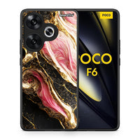 Thumbnail for Θήκη Xiaomi Poco F6 Glamorous Pink Marble από τη Smartfits με σχέδιο στο πίσω μέρος και μαύρο περίβλημα | Xiaomi Poco F6 Glamorous Pink Marble case with colorful back and black bezels