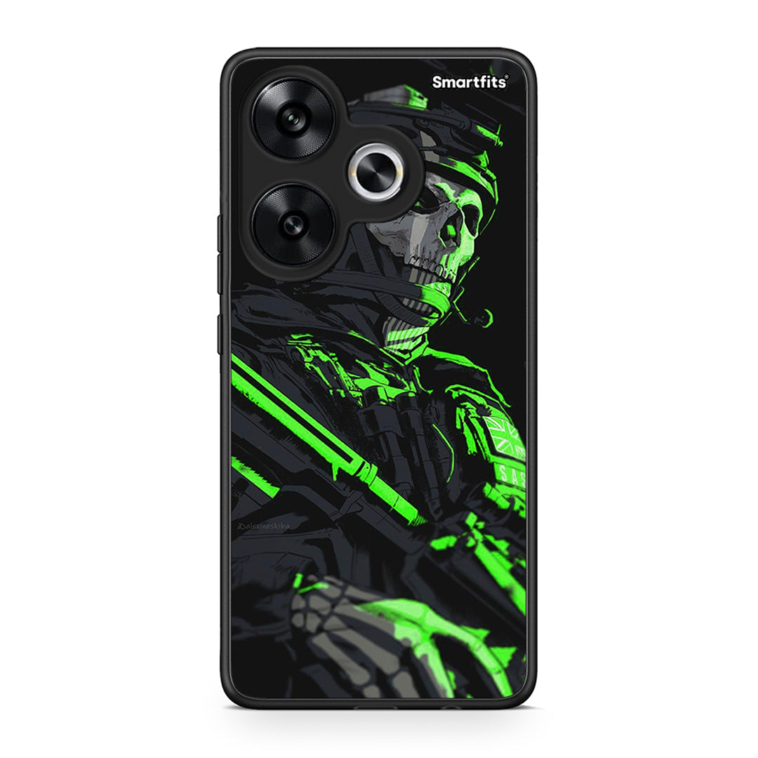 Xiaomi Poco F6 Green Soldier Θήκη Αγίου Βαλεντίνου από τη Smartfits με σχέδιο στο πίσω μέρος και μαύρο περίβλημα | Smartphone case with colorful back and black bezels by Smartfits