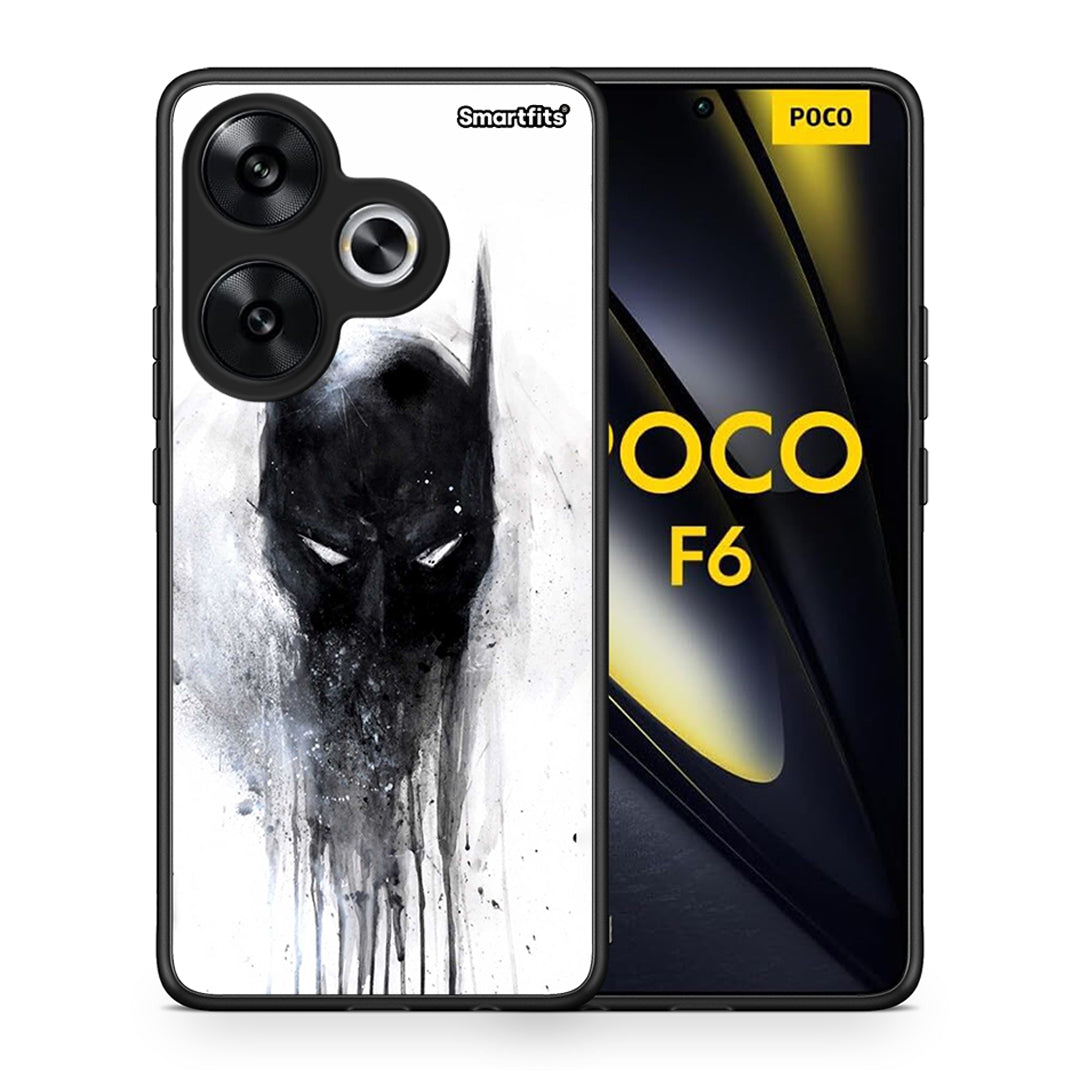 Θήκη Xiaomi Poco F6 Paint Bat Hero από τη Smartfits με σχέδιο στο πίσω μέρος και μαύρο περίβλημα | Xiaomi Poco F6 Paint Bat Hero case with colorful back and black bezels