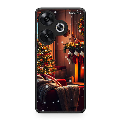 Xiaomi Poco F6 Home For Christmas θήκη από τη Smartfits με σχέδιο στο πίσω μέρος και μαύρο περίβλημα | Smartphone case with colorful back and black bezels by Smartfits