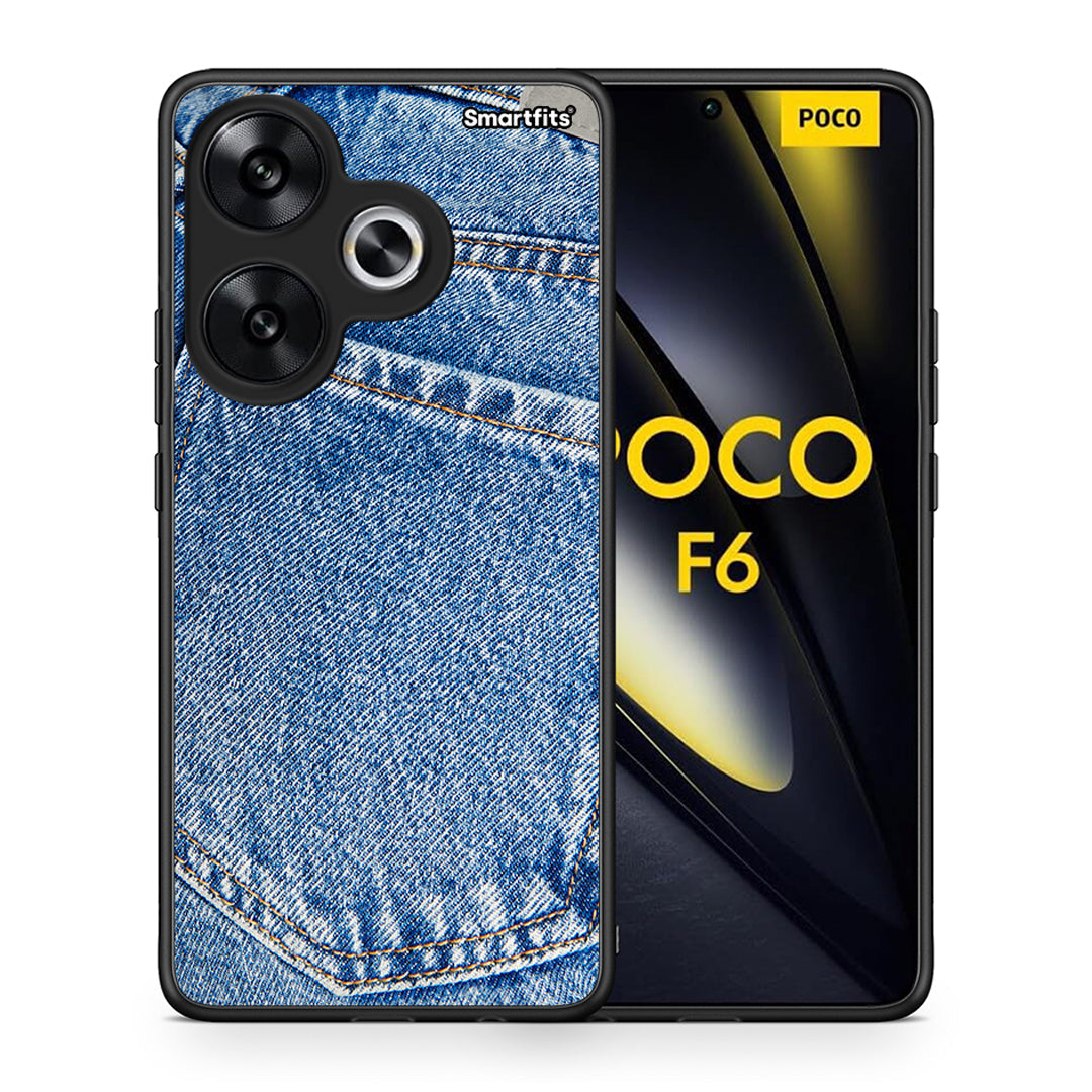 Θήκη Xiaomi Poco F6 Jeans Pocket από τη Smartfits με σχέδιο στο πίσω μέρος και μαύρο περίβλημα | Xiaomi Poco F6 Jeans Pocket case with colorful back and black bezels