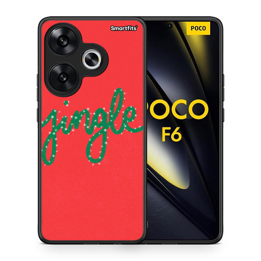 Θήκη Xiaomi Poco F6 Jingle Xmas από τη Smartfits με σχέδιο στο πίσω μέρος και μαύρο περίβλημα | Xiaomi Poco F6 Jingle Xmas case with colorful back and black bezels