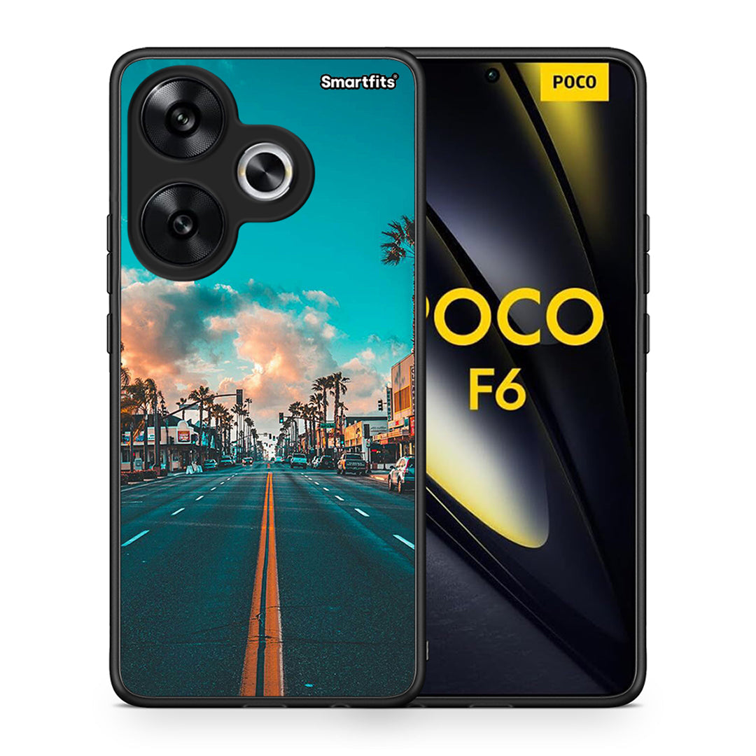 Θήκη Xiaomi Poco F6 City Landscape από τη Smartfits με σχέδιο στο πίσω μέρος και μαύρο περίβλημα | Xiaomi Poco F6 City Landscape case with colorful back and black bezels