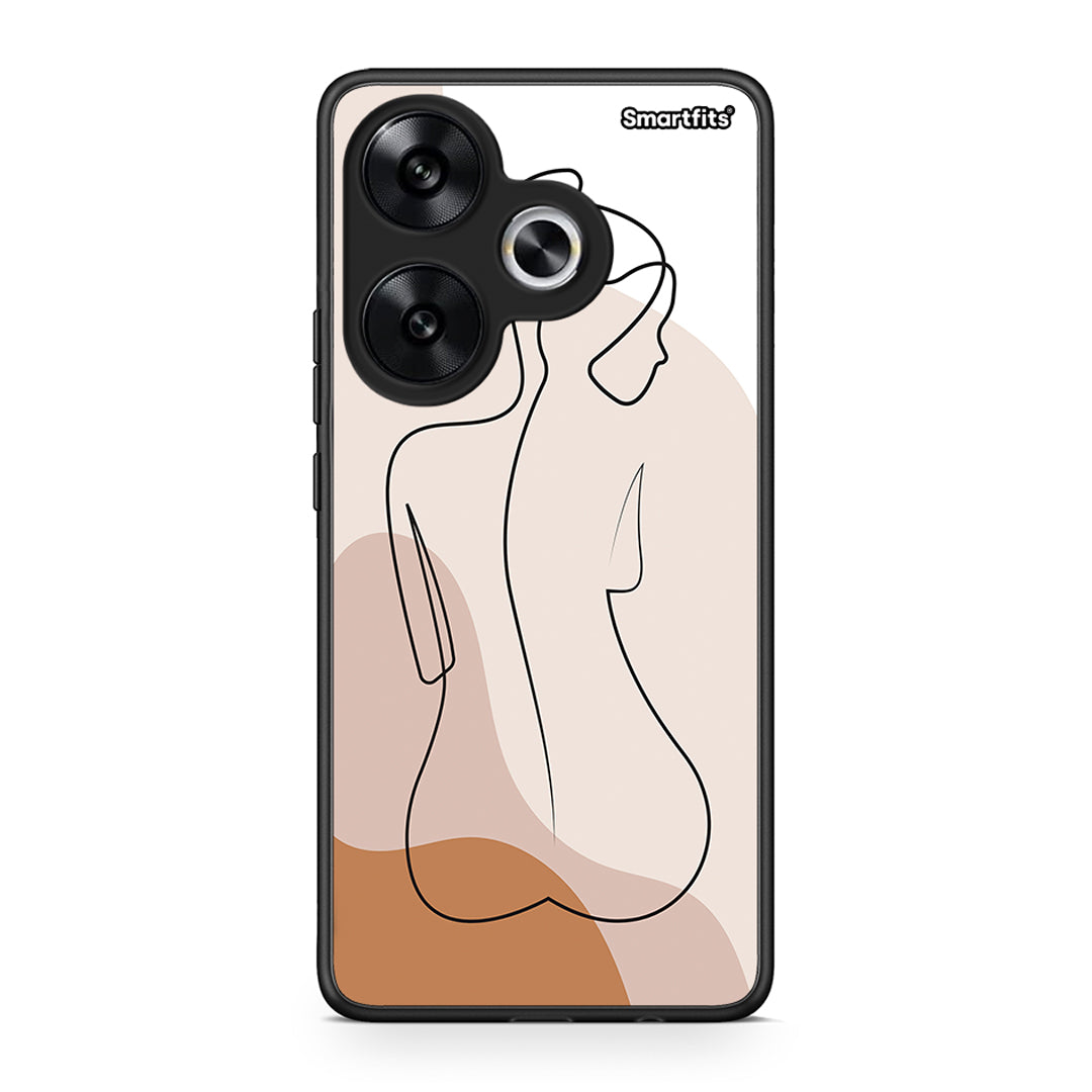 Xiaomi Poco F6 LineArt Woman θήκη από τη Smartfits με σχέδιο στο πίσω μέρος και μαύρο περίβλημα | Smartphone case with colorful back and black bezels by Smartfits