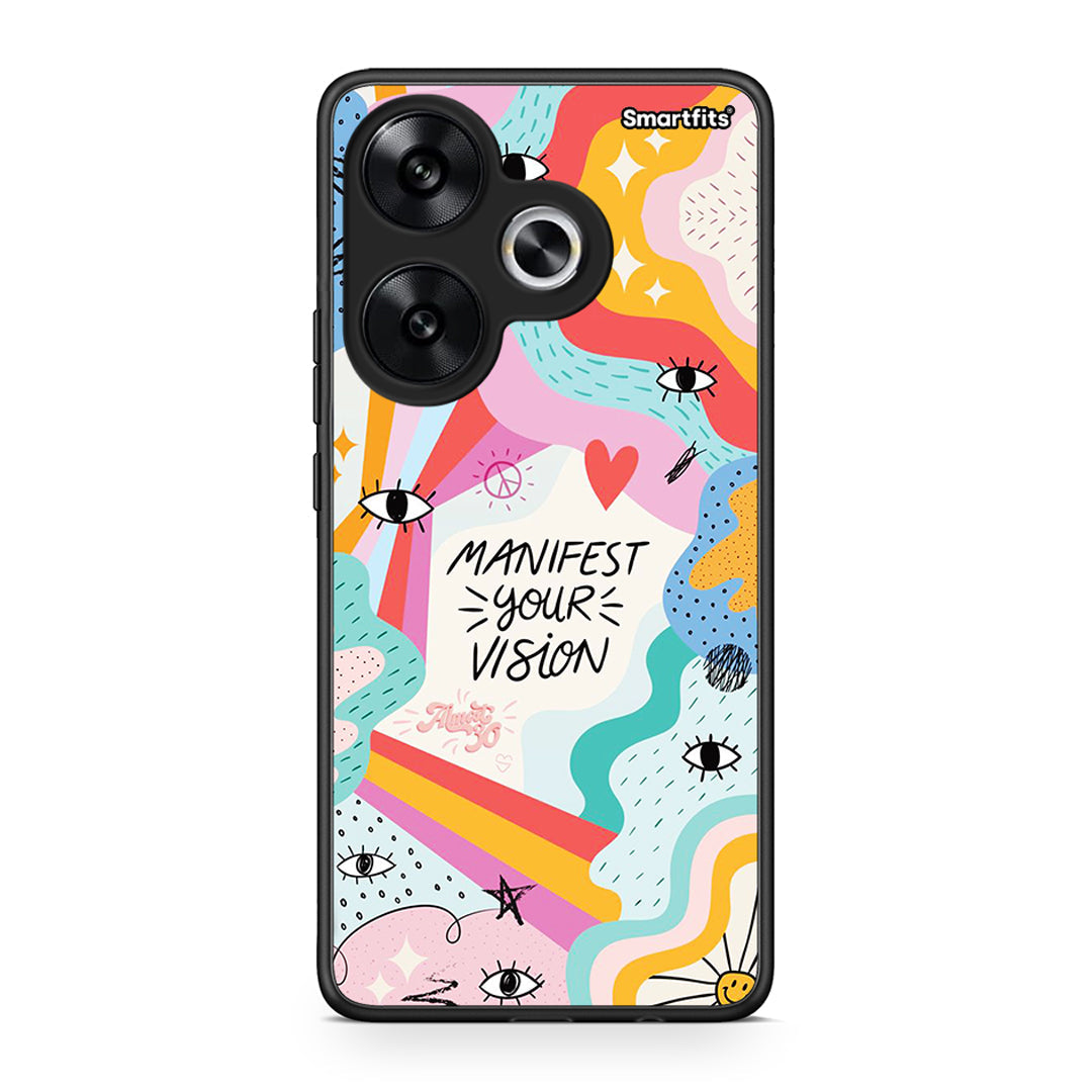 Xiaomi Poco F6 Manifest Your Vision θήκη από τη Smartfits με σχέδιο στο πίσω μέρος και μαύρο περίβλημα | Smartphone case with colorful back and black bezels by Smartfits