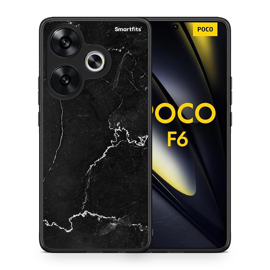 Θήκη Xiaomi Poco F6 Marble Black από τη Smartfits με σχέδιο στο πίσω μέρος και μαύρο περίβλημα | Xiaomi Poco F6 Marble Black case with colorful back and black bezels