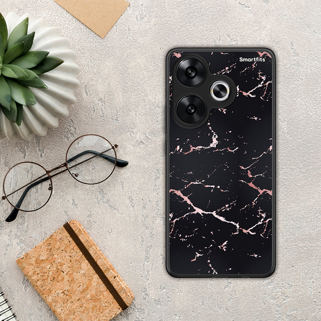 Marble Black Rosegold - Xiaomi Poco F6 θήκη