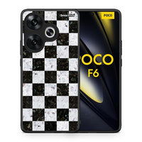 Thumbnail for Θήκη Xiaomi Poco F6 Square Geometric Marble από τη Smartfits με σχέδιο στο πίσω μέρος και μαύρο περίβλημα | Xiaomi Poco F6 Square Geometric Marble case with colorful back and black bezels