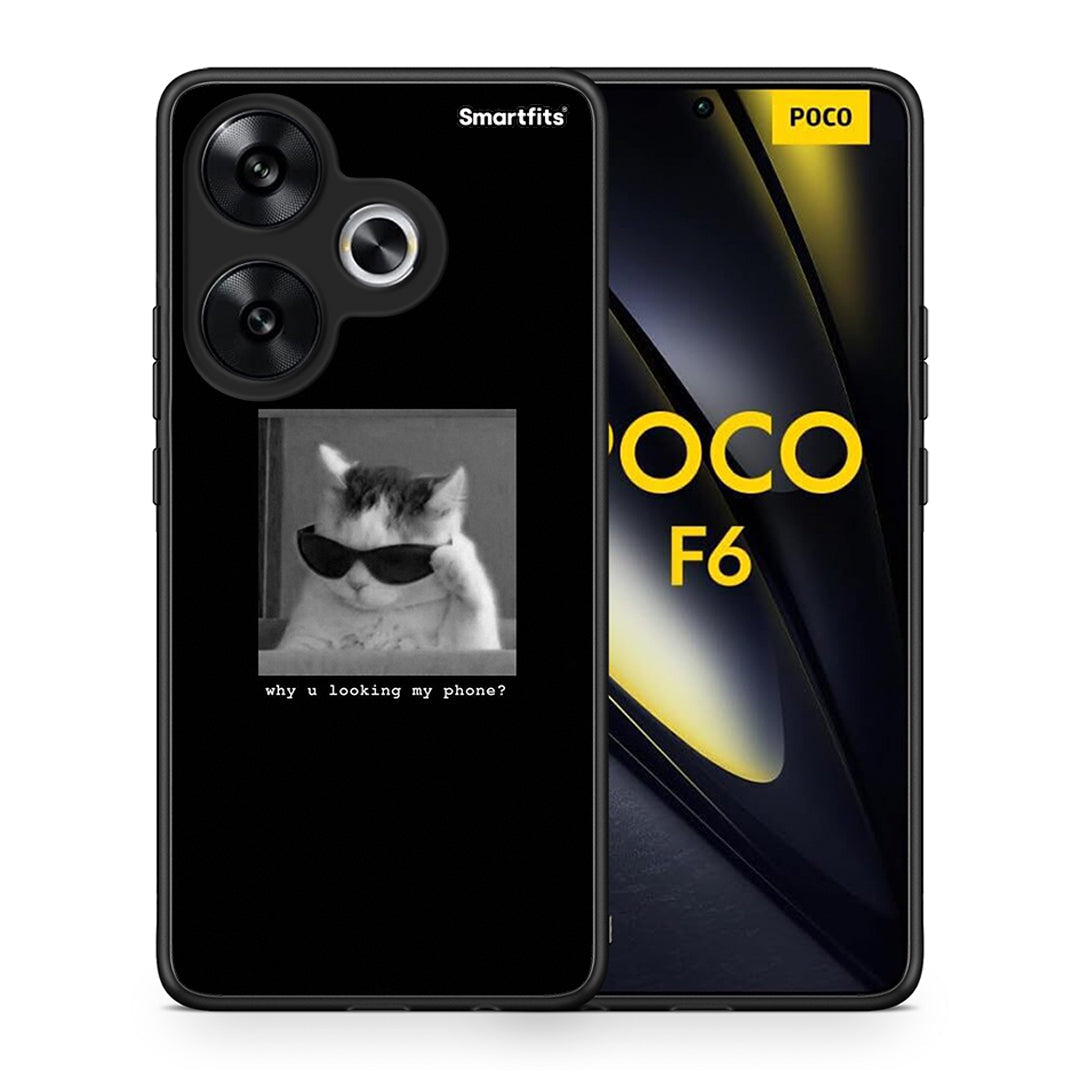 Θήκη Xiaomi Poco F6 Meme Cat από τη Smartfits με σχέδιο στο πίσω μέρος και μαύρο περίβλημα | Xiaomi Poco F6 Meme Cat case with colorful back and black bezels