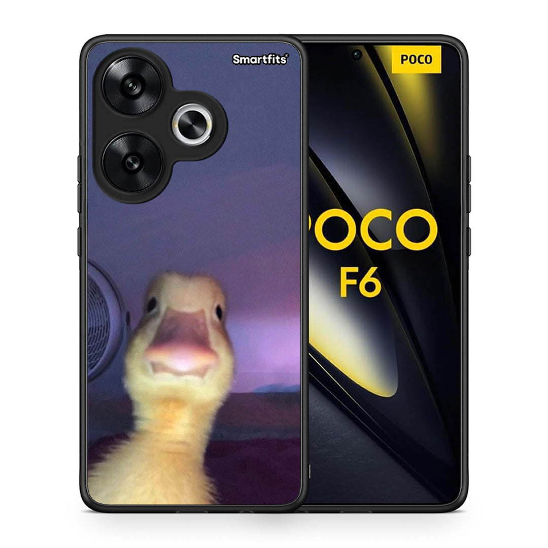 Θήκη Xiaomi Poco F6 Meme Duck από τη Smartfits με σχέδιο στο πίσω μέρος και μαύρο περίβλημα | Xiaomi Poco F6 Meme Duck case with colorful back and black bezels