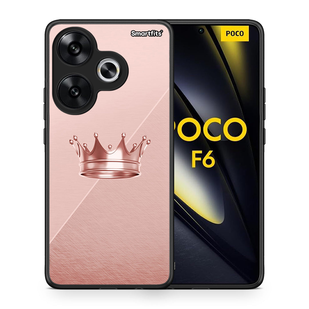 Θήκη Xiaomi Poco F6 Crown Minimal από τη Smartfits με σχέδιο στο πίσω μέρος και μαύρο περίβλημα | Xiaomi Poco F6 Crown Minimal case with colorful back and black bezels