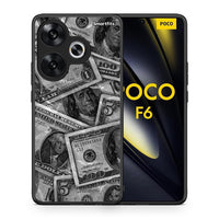 Thumbnail for Θήκη Xiaomi Poco F6 Money Dollars από τη Smartfits με σχέδιο στο πίσω μέρος και μαύρο περίβλημα | Xiaomi Poco F6 Money Dollars case with colorful back and black bezels