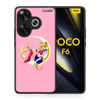 Thumbnail for Θήκη Xiaomi Poco F6 Moon Girl από τη Smartfits με σχέδιο στο πίσω μέρος και μαύρο περίβλημα | Xiaomi Poco F6 Moon Girl case with colorful back and black bezels