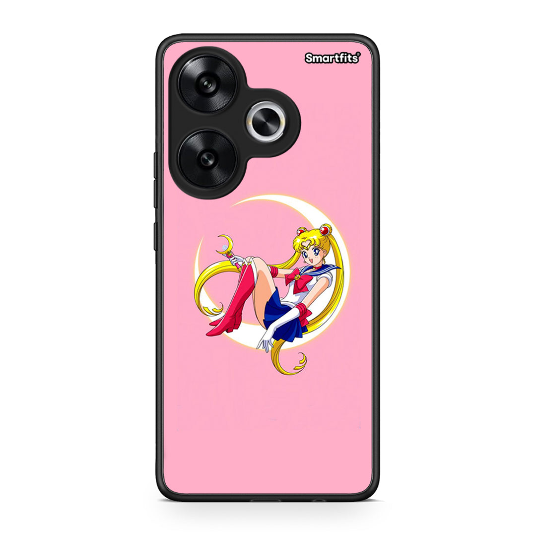 Xiaomi Poco F6 Moon Girl θήκη από τη Smartfits με σχέδιο στο πίσω μέρος και μαύρο περίβλημα | Smartphone case with colorful back and black bezels by Smartfits