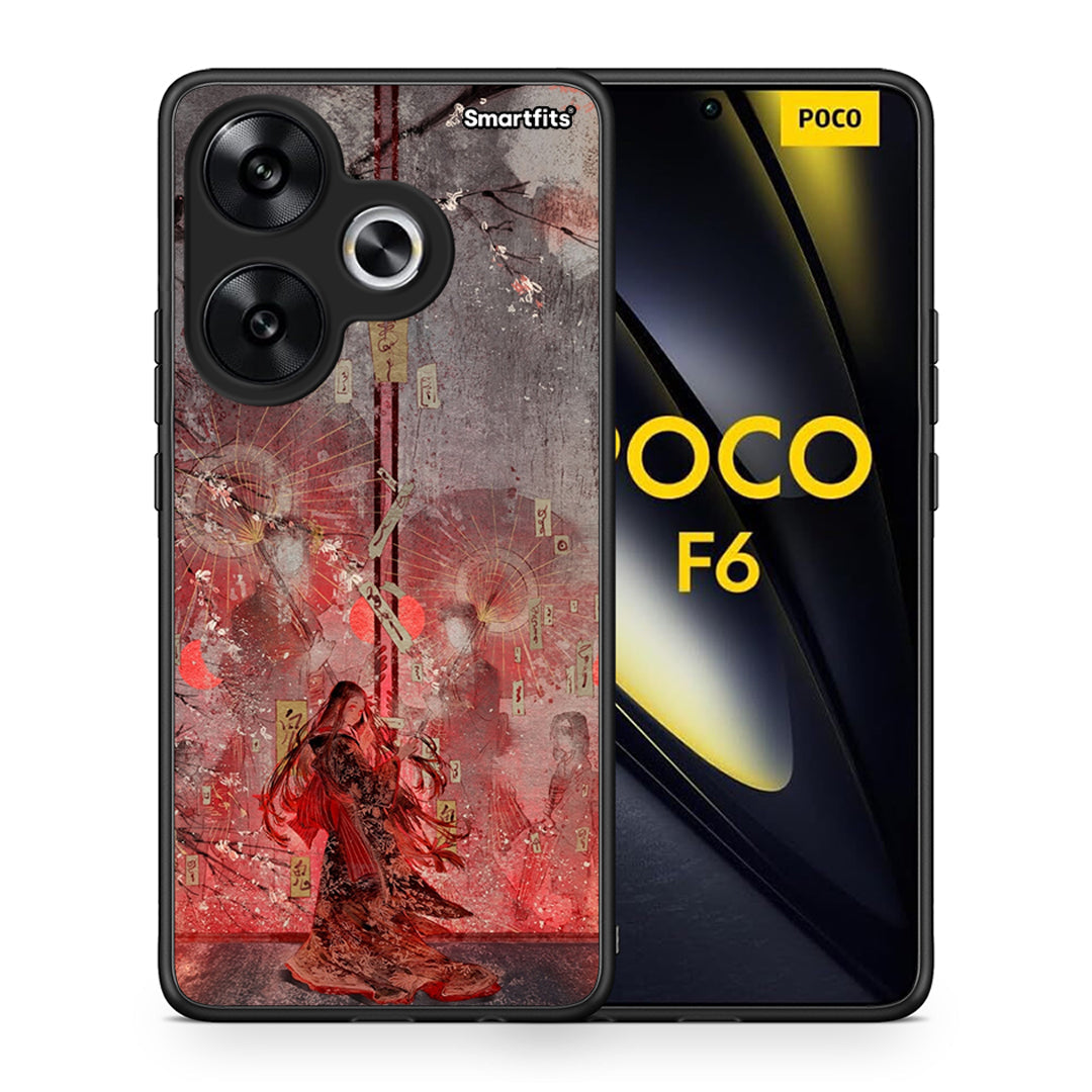 Θήκη Xiaomi Poco F6 Nezuko Kamado από τη Smartfits με σχέδιο στο πίσω μέρος και μαύρο περίβλημα | Xiaomi Poco F6 Nezuko Kamado case with colorful back and black bezels