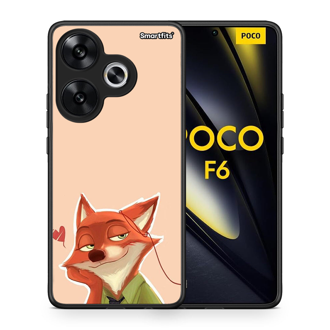 Θήκη Xiaomi Poco F6 Nick Wilde And Judy Hopps Love 1 από τη Smartfits με σχέδιο στο πίσω μέρος και μαύρο περίβλημα | Xiaomi Poco F6 Nick Wilde And Judy Hopps Love 1 case with colorful back and black bezels