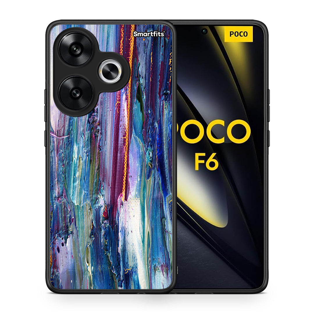 Θήκη Xiaomi Poco F6 Winter Paint από τη Smartfits με σχέδιο στο πίσω μέρος και μαύρο περίβλημα | Xiaomi Poco F6 Winter Paint case with colorful back and black bezels