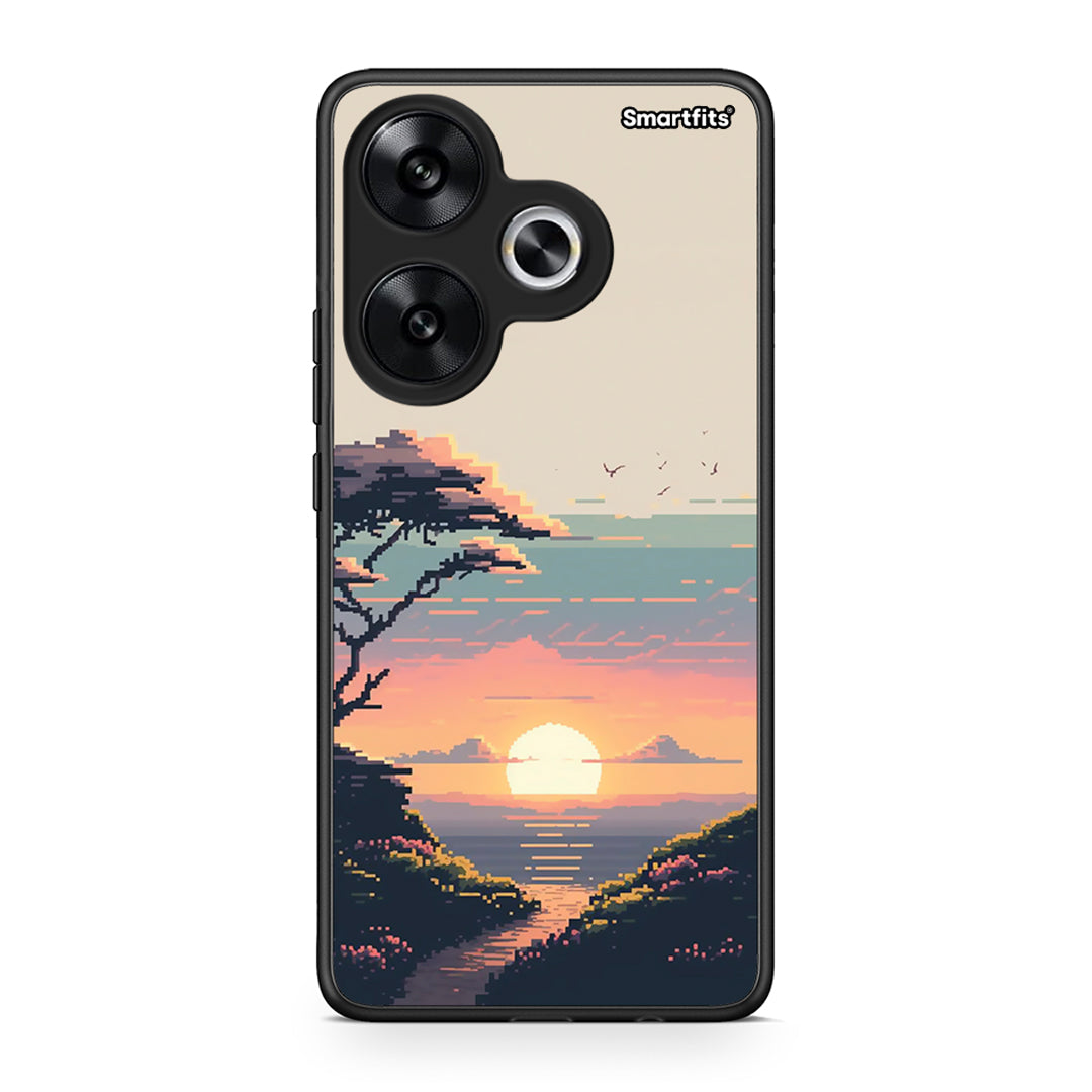 Xiaomi Poco F6 Pixel Sunset Θήκη από τη Smartfits με σχέδιο στο πίσω μέρος και μαύρο περίβλημα | Smartphone case with colorful back and black bezels by Smartfits