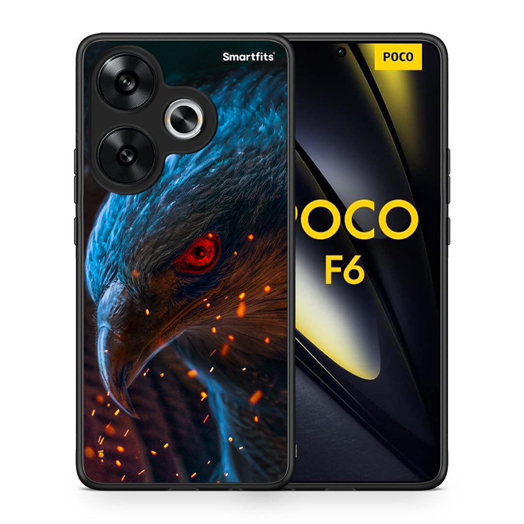 Θήκη Xiaomi Poco F6 Eagle PopArt από τη Smartfits με σχέδιο στο πίσω μέρος και μαύρο περίβλημα | Xiaomi Poco F6 Eagle PopArt case with colorful back and black bezels