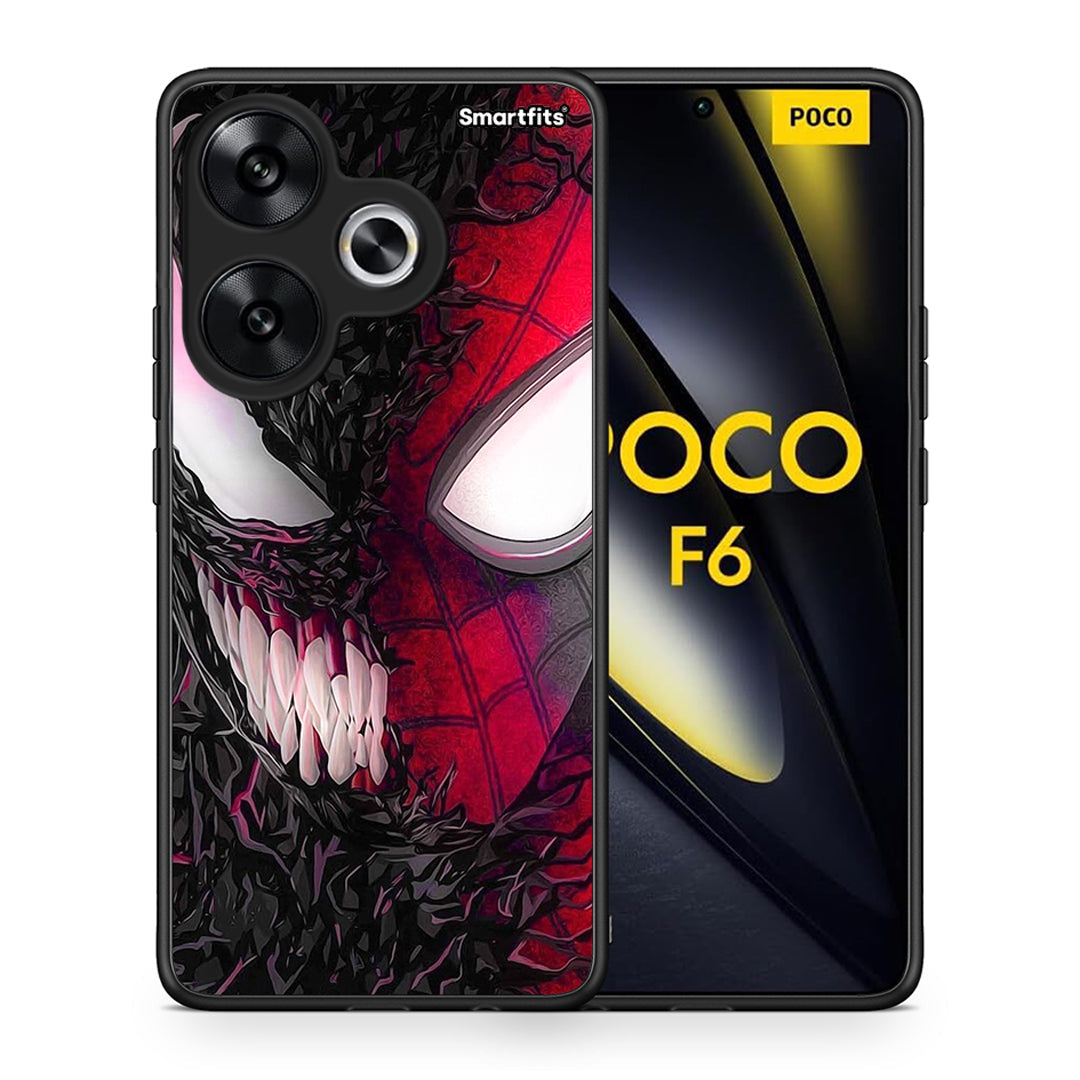 Θήκη Xiaomi Poco F6 SpiderVenom PopArt από τη Smartfits με σχέδιο στο πίσω μέρος και μαύρο περίβλημα | Xiaomi Poco F6 SpiderVenom PopArt case with colorful back and black bezels