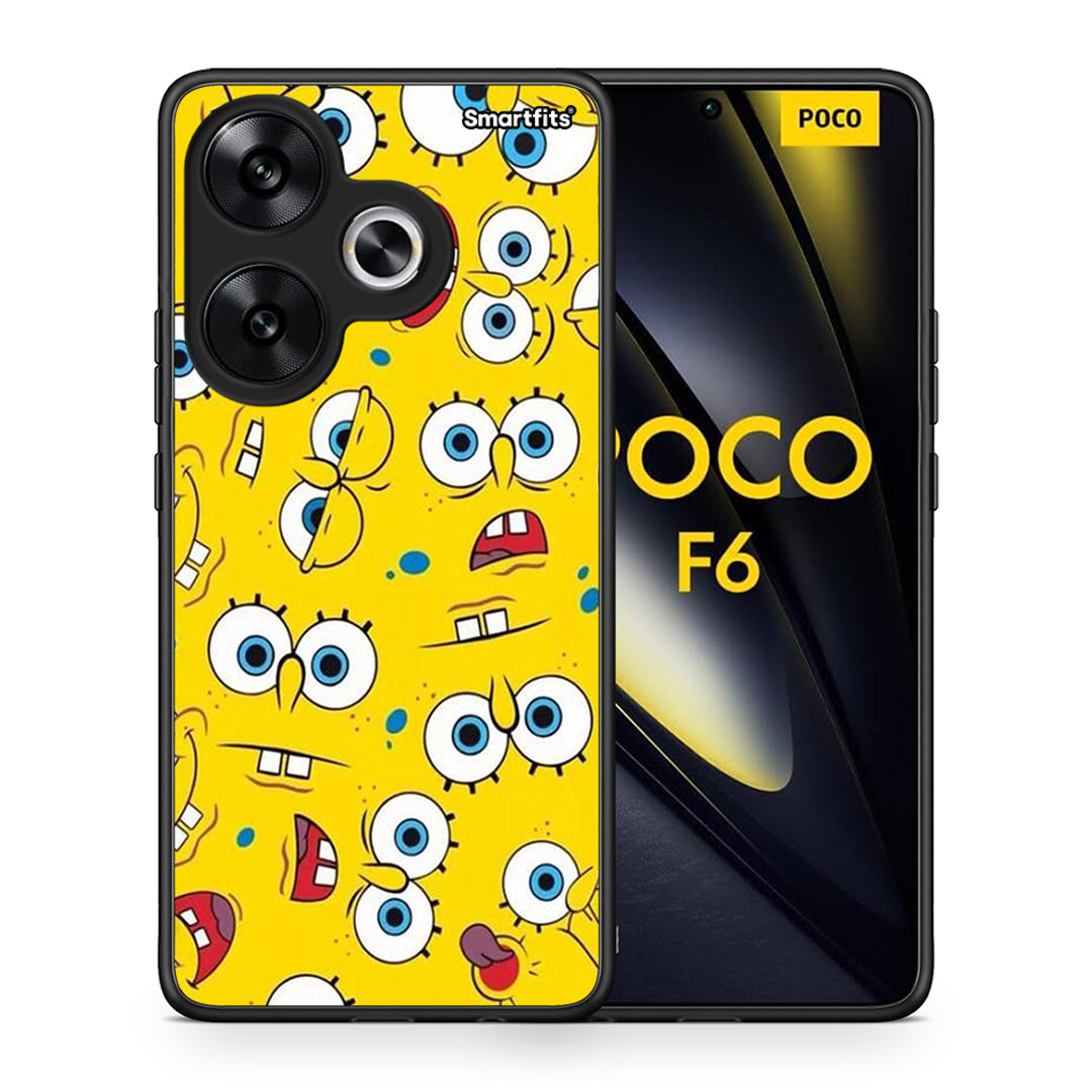 Θήκη Xiaomi Poco F6 Sponge PopArt από τη Smartfits με σχέδιο στο πίσω μέρος και μαύρο περίβλημα | Xiaomi Poco F6 Sponge PopArt case with colorful back and black bezels