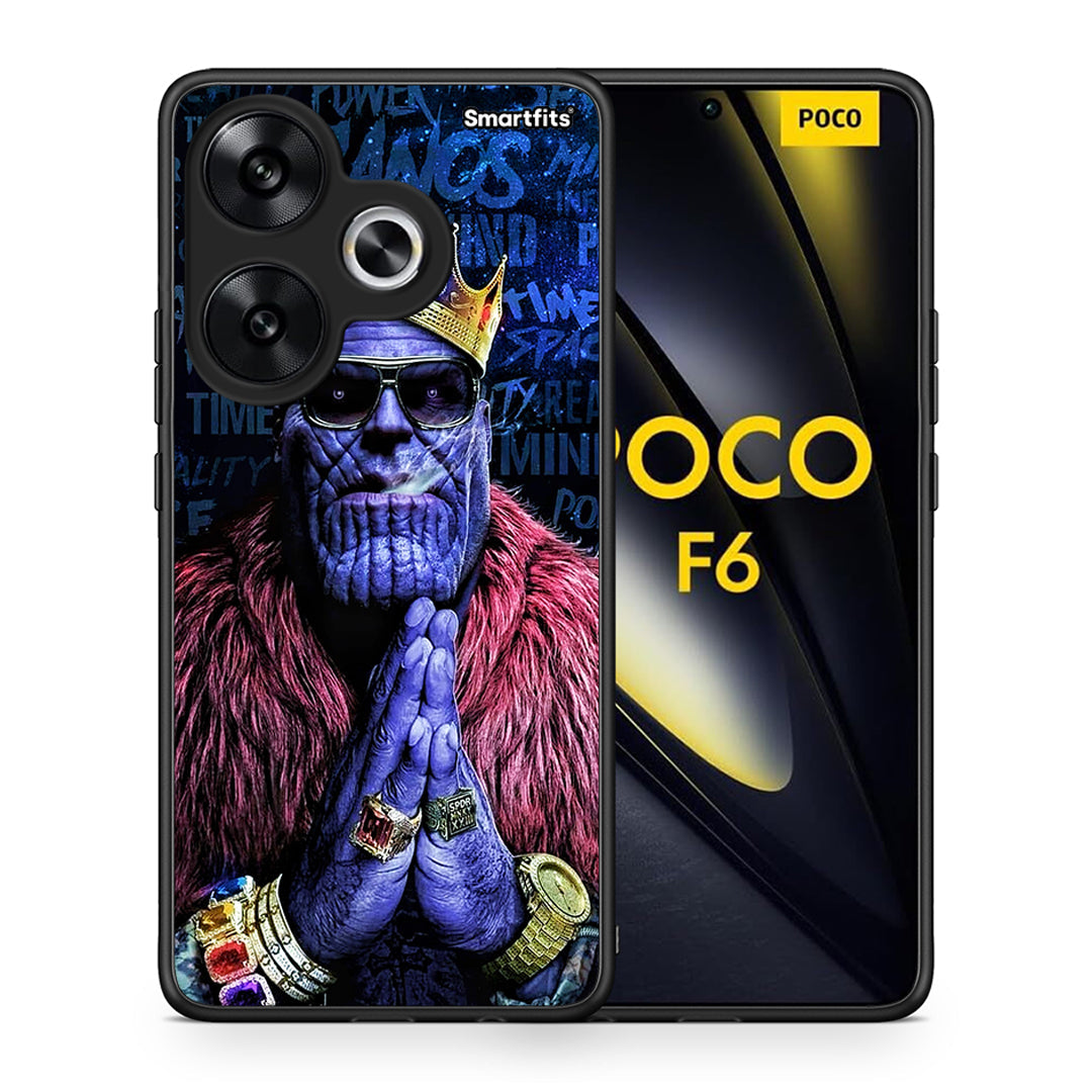 Θήκη Xiaomi Poco F6 Thanos PopArt από τη Smartfits με σχέδιο στο πίσω μέρος και μαύρο περίβλημα | Xiaomi Poco F6 Thanos PopArt case with colorful back and black bezels