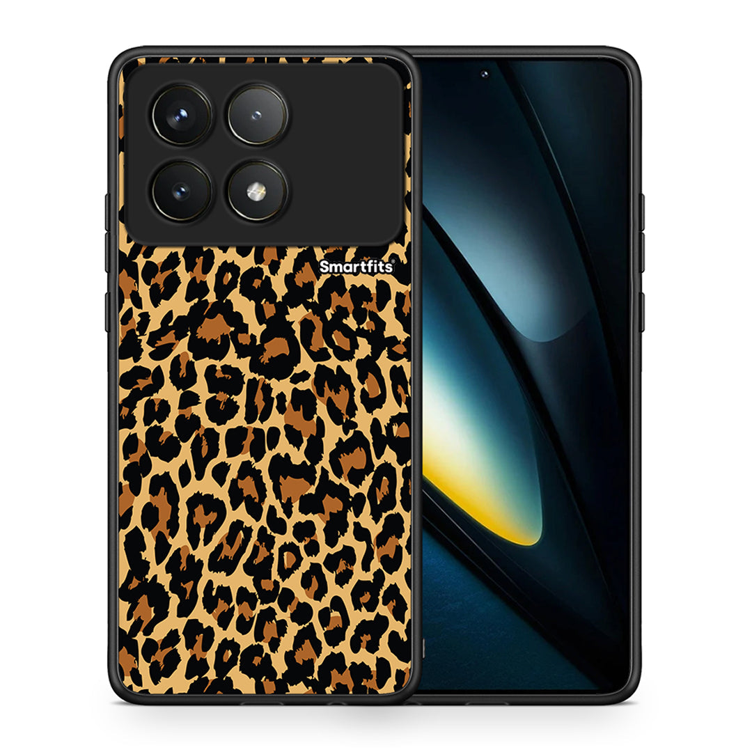 Θήκη Xiaomi Poco F6 Pro 5G Leopard Animal από τη Smartfits με σχέδιο στο πίσω μέρος και μαύρο περίβλημα | Xiaomi Poco F6 Pro 5G Leopard Animal case with colorful back and black bezels