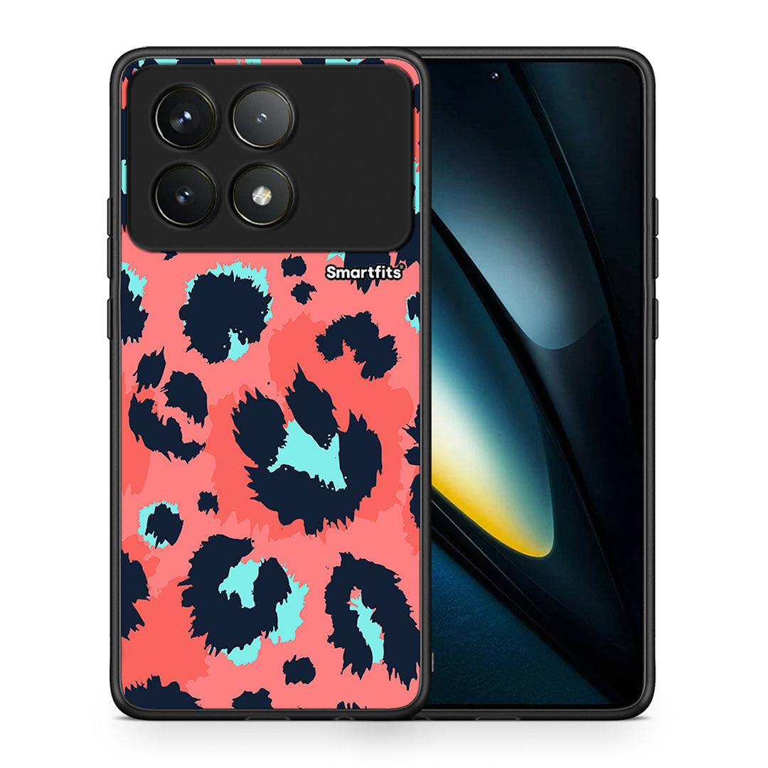 Θήκη Xiaomi Poco F6 Pro 5G Pink Leopard Animal από τη Smartfits με σχέδιο στο πίσω μέρος και μαύρο περίβλημα | Xiaomi Poco F6 Pro 5G Pink Leopard Animal case with colorful back and black bezels