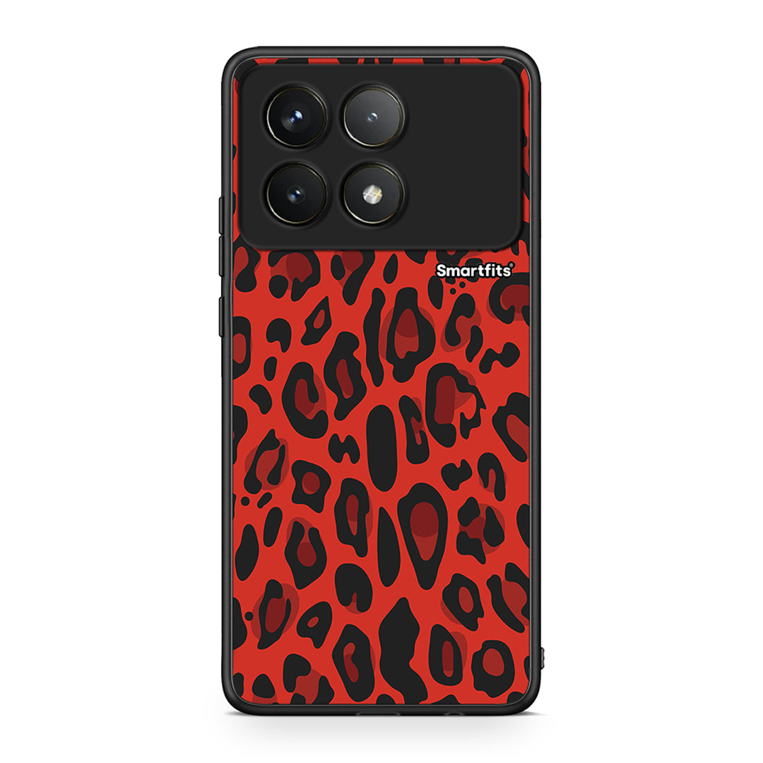 4 - Xiaomi Poco F6 Pro 5G Red Leopard Animal case, cover, bumper