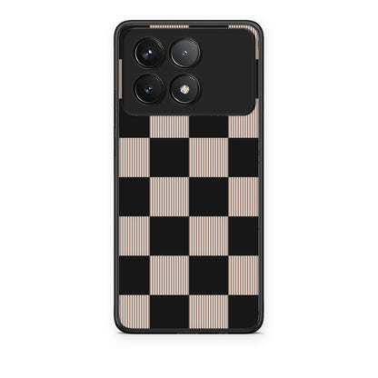 Θήκη Xiaomi Poco F6 Pro 5G Black and Taupe Striped Checks από τη Smartfits με σχέδιο στο πίσω μέρος και μαύρο περίβλημα | Xiaomi Poco F6 Pro 5G Black and Taupe Striped Checks case with colorful back and black bezels