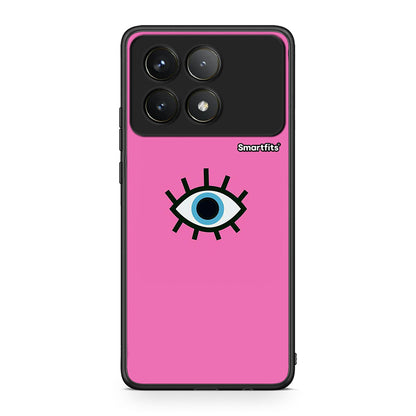 Xiaomi Poco F6 Pro 5G Blue Eye Pink θήκη από τη Smartfits με σχέδιο στο πίσω μέρος και μαύρο περίβλημα | Smartphone case with colorful back and black bezels by Smartfits