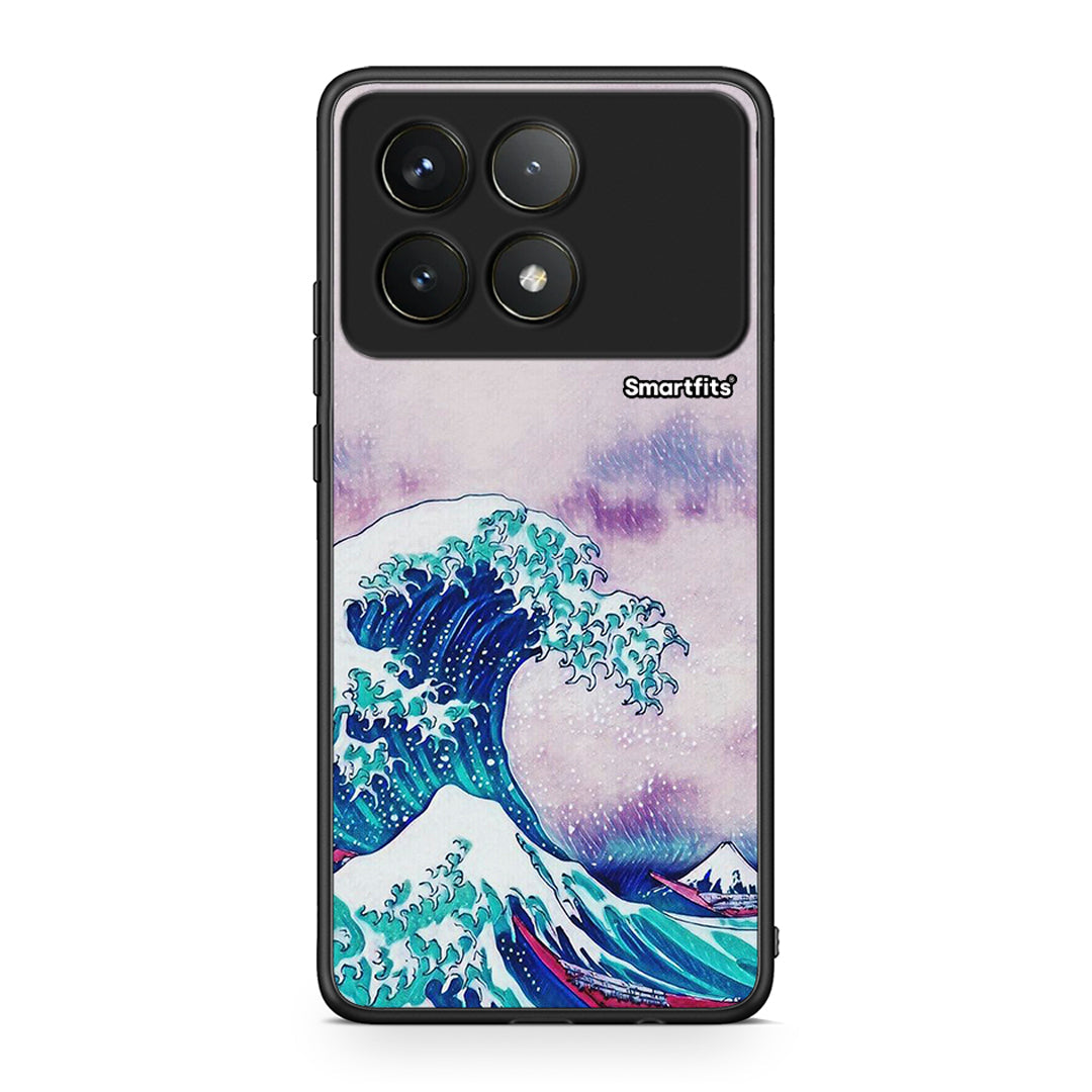 Xiaomi Poco F6 Pro 5G Blue Waves θήκη από τη Smartfits με σχέδιο στο πίσω μέρος και μαύρο περίβλημα | Smartphone case with colorful back and black bezels by Smartfits