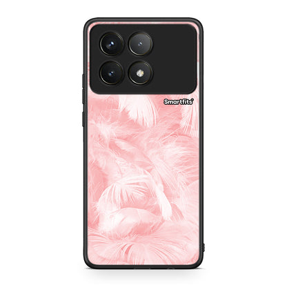 33 - Xiaomi Poco F6 Pro 5G Pink Feather Boho case, cover, bumper