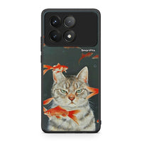 Thumbnail for Xiaomi Poco F6 Pro 5G Cat Goldfish θήκη από τη Smartfits με σχέδιο στο πίσω μέρος και μαύρο περίβλημα | Smartphone case with colorful back and black bezels by Smartfits