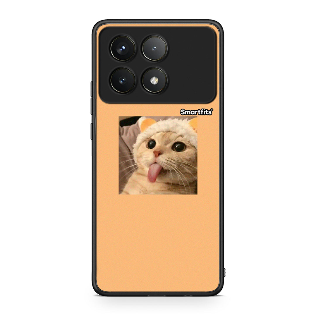 Xiaomi Poco F6 Pro 5G Cat Tongue θήκη από τη Smartfits με σχέδιο στο πίσω μέρος και μαύρο περίβλημα | Smartphone case with colorful back and black bezels by Smartfits
