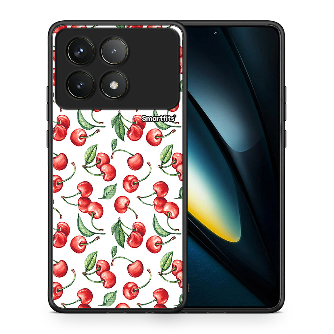 Θήκη Xiaomi Poco F6 Pro 5G Cherry Summer από τη Smartfits με σχέδιο στο πίσω μέρος και μαύρο περίβλημα | Xiaomi Poco F6 Pro 5G Cherry Summer case with colorful back and black bezels